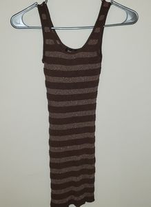 Bebe chocolate metallic striped tank XS